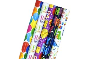 LZRINUE 5 Roll Package Gift Wrapping Paper, 43cm * 3m - Perfect for Birthday, Wedding, Party, Valentine's Day Gift Decorations