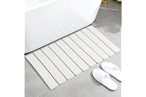 STFALI Alfombrilla de baño de Piedra de 39 x 60 cm, Alfombrilla de baño, de Secado rápido, se Puede Utilizar en la Cocina, Plegable para el Almacenamiento, Alfombrilla de Goteo para Platos (Blanco)