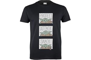 Popgear Koszulka Dziewczynki Star Wars The Mandalorian The Child Protect Attack Snack Girls T-shirt Black (1 w zestawie)