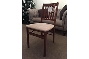 ANCROWN Stakmore Arts and Craft Folding Chair Cherry Finish (Mink Suede Fruit Wood) One Chair