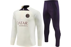 Kobzio chándal fútbol PSG hombre, equipacion futbol hombre chandal PSG 2023/2024 entrenamiento de fútbol para adultos Paris, adecuada para hombres y mujeres en primavera y otoño