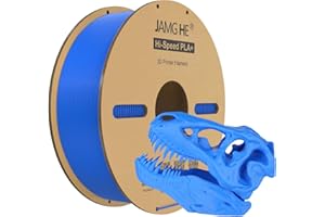 JAMG HE Filament High Speed PLA+, 1,75 mm, 1 kg, Hi-Speed PLA+ filament do drukarki 3D ± 0,01 wymiarowa dokładność druku 3D, do większości drukarek FDM 3D (1 kg, niebieski)