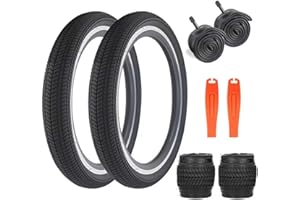 ZUKKA Lot de 2 pneus de vélo 16" 16 x 2,125-57-305 et 2 Chambres à air de 16" pour BMX, VTT, vélo d'enfant, Tricycle, Cruiser