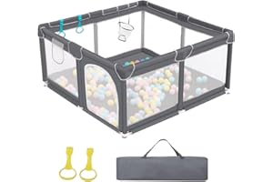 Baby Wonders® Parque Infantil Bebe Plegable, Recinto Vallado Bebe, Corral Bebe, Parque De Juegos Bebe, Corralito Bebe Plegable, Parque Infantil Bebe Acolchado, Corral Portátil Para Bebes (127x127)