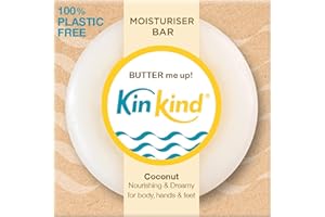 KinKind BUTTER Me Up Body Lotion Moisturiser Bar with nourishing cocoa seed butter. Plastic free & Vegan. The ultimate all-in-one moisturiser bar for body, hands and feet.