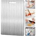 MGPGNOV 100% Pure Titanium Cutting Board - Cutting Boards for Kitchen - Dishwasher Safe Double-Sided Titanium Board Kitchen Necessities for Home Outdoor Camping Meal Prep (18 * 12 in)