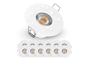 EMOS Bathroom Spot Lights Ceiling LED Waterproof IP44 | Spotlight 5W, 370lm, 3000K Warm White, 220-240V Powered | Pack of 12 recessed LED Downlights Ceiling for Outdoor Hallway, Soffit etc., White