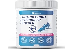FUNKAWAY Football Boot Deodoriser Powder - Odour Eliminator & Freshener for Smelly Shoes, Trainers & Sports Gear - Absorbs Moisture & Sweat - Natural Non-Toxic Formula, Peppermint & Tea Tree - 100g Container