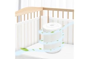 WYSWYG Cot Bumper with Breathable Mesh,2 PCS Baby Cot Bumpers Safer Cot Liner,Breathable Bed Bumper for Toddlers Fits Most Size 4 Panel Cot,White, 340*30cm/160*30cm