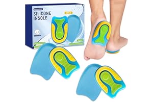 FAVELABLE 2 Paia Talloniere in Silicone per Scarpe,Cuscinetti per Tallone in Silicone Traspirante,Solette per Tallone Sollievo per Piedi Stanchi,per Uomo e Donna,Ideali per Sport e Cammino,S
