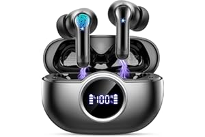 Rinsmola Wireless Earbuds, Bluetooth 5.4 Ear Buds 2025 New Wireless Headphones with 4 ENC Mics/Noise Cancelling in Ear Headphones, Deep Bass Stereo Earphones 36H Playtime, IP7 Waterproof/USB-C Headset