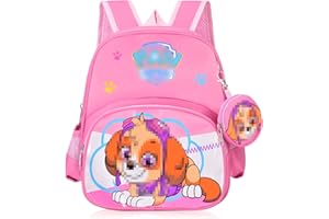 Newtic Sac à Dos Pat Patrouille Pat Patrouille Sac à Dos Pour Garçons Sac à Dos Rose Léger Et Imperméable Pour Garçons Filles, Crèche, Tout-Petits 32cm x 27cm x 15cm 3-8 Ans