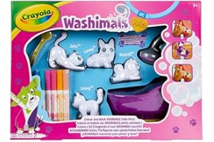 CRAYOLA Washimals Colour and Wash Pets Playset - Creative Colouring Crafts Kit, Gift Set with Washable Marker Pens