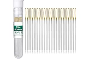 MASPHY 30 Stücke Nähen Nadeln, 4 cm Sticknadeln Set, Große Augen Nadeln, Sticknadeln Set, Großäugige Stumpfe Nadeln mit Transparenter Flasche für Hand Nähen Wolle Leder Handwerk