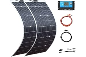 BEIJIAYI Panel Solar Flexible 2 * 500w, Paneles Solares Fotovoltaicos Monocristalinos 1000w con Controlador Carga 40A El Cargador Solar Fotovoltaico Es Adecuado para Tiendas Campaña RV Yates