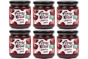 Fearne & Rosie Cherry Jam, More Fruit & 40% Less Sugar, Vegan Friendly, Gluten Free, 100% Natural Ingredients, No Palm Oil, No Concentrates & B Corporation Certified 6 x 320g Jar