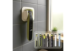 Quoti3d Support rasoir mural – Compatible Philips OneBlade toutes versions QP2520 QP2530 QP2620 QP2830 – Fixation adhésive sans perçage – Gain de place salle de bain – Coloris blanc