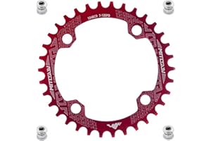 YBEKI Corona Bici 104BCD 32-52T | Alluminio Aeronautico 7075-T6 CNC | Design Narrow-Wide Anti-Caduta | Compatibile 8-11V MTB/Road | Rotonda/Ovale | Nero/Rosso