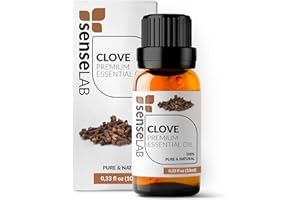 SenseLAB Aceite Esencial de Clavo - Aceite de Clavo Natural 100% Puro de Grado Terapéutico para Difusor de Aromaterapia y Humidificador - Aceite para el Cuidado Bucal y de la Piel (10 ml)