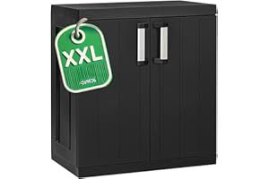 ‎ONDIS24 Ondis24 Kunststoffschrank Hero Outdoor Schrank Poolbox wetterfest Haushaltschrank Mehrzweckschrank XXL, 88 x 54 x 96 (H) cm, schnell aufgebaut, robuster Kunststoff