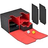 Weigudoc Deck box per Carte Magic the Gathering, Scatola per Carte Collezionabili per 200+ Carte con Scomparto per Dadi, Comp