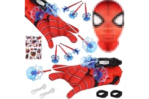 STFYUG Set di 2 Launcher Glove, Guanti Spiderm Bambino, Spararagnatele Spiderm, Spara Ragnatele Spiderm, Spiderm Glove Launcher Set, Spiderm Web Launcher, Spiderm Giocattolo, Giochi Spiderm