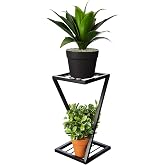 Amazon Brand - Solimo Stylish Metal Plant Stand (New Z Shape X Shape) (Set of 1, 40 cm stand)