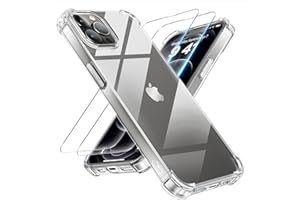 Tentoki 3 in 1 für panzerglas und hülle iPhone 12 Pro Max,[Nie Vergilbung] schutzfolie iPhone 12ProMax TPU handyhülle Schlanke Stoßfeste Anti Kratzt Transparent