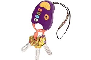B. toys - FunKeys - Violet - Clés de voiture sur porte-clés avec lumière et sons - Pour les bébés et les enfants, 10 mois Plus, Mauve