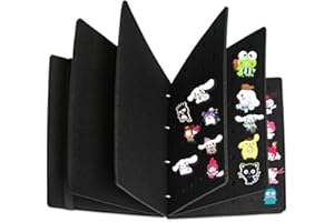 Disnace Organizador de colección de broches, Organizador de Hebillas de Zapatos, para Amuletos, Hebillas y Accesorios de Zapatos, Puede Contener 180 Pines, Pin Esmaltados, Hebillas de Zapatos (Negro)