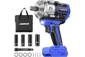 AIDERAR Avvitatore a Impulsi Senza Filo 18V per Batteria Makita, 1500Nm 1/2" Utensile a 3 Velocità, Alta Coppia, Motore Senza Spazzole per Rimozione Pneumatici, Viti Arrugginite (Senza Batteria)