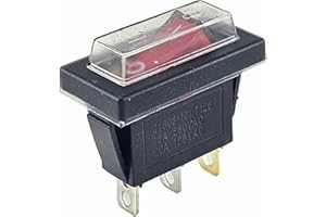 MIXWARE-MEGASHOP 3poliger Wippschalter Beleuchtet bei 230V 15A mit Wasserdichter Abdeckung (1)