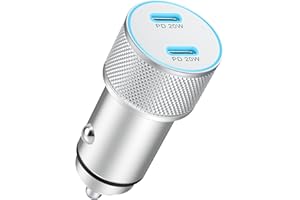 ‎MATAUMAHI MatauMahi Ładowarka Samochodowa 40W z 2 USB-C (PD), Gniazdo USB w Zapalniczce Samochodowej 12V/24V do Szybkiego Ładowania, Kompatybilny z Telefonów, Tabletów i Innymi Urządzeniami w Samochodzie