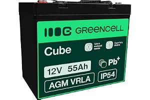 Green Cell AGM 12V 55Ah VRLA Blybatteri för UPS och Reservkraft