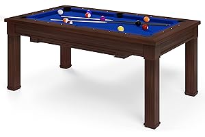 ‎AUTOMATEN HOFFMANN Automaten Hoffmann Billardtisch Dolce Vita Walnuss | 5ft o. 6.5ft | Umfunktionierbar zum Esstisch | 18 mm Spielfeld aus Präzisionsverbundstoff, High-Speed Billardtuch | 132 – 150 kg