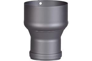 FIREFIX RD150/Ü7 Extension 80 à 120 avec joint pour tuyaux de fumée de 2 mm d'épaisseur, laqué gris foncé, raccord de four de 80 mm à raccord mural de 120 mm