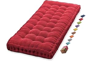 ILIEMAO Coussin Matelas Assise Dossier pour Banc de Jardin balancelle canapé 1/2/3 Places Coussin pour Banc de Jardin Exterieur Interieur 170 cm sur Mesure 110x50 Coussin pour Banc 150 cm(Red 1c,160x55 cm 63x