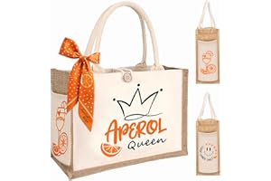 Oizemori Aperol Geschenk Tasche, Jutetasche Für Frauen Mit Aperol Design, aperol geschenke frau, Personalisierte Jutetasche