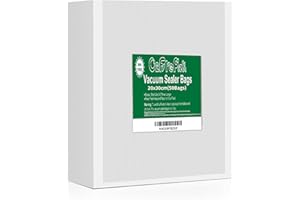 O2frepak 20x30cm(50Pakiet) Worki próżniowe do pakowania żywności w rolkach do gotowania metodą sous vide,klasy komercyjnej,bez BPA,z zabezpieczeniem przed przebiciem