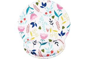 Hosimoln Mouse Mat Wrist Rest Support,Non-Slip Pain Relief Wrist Rest Pad Comfortable Ergonomic Memory Foam Mousemat for Office/Gamer/OL/Programmer 25x23 Leaf026