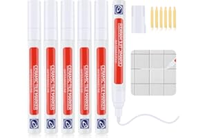 PENRITER Pennarello Fughe Piastrell Bianco Penna Piastrelle Stucco sbiancante fughe Scuro 5ml Pavimenti Parete Cucina Soggiorno Riparazione Bagno Punta Ricambio impermeabili