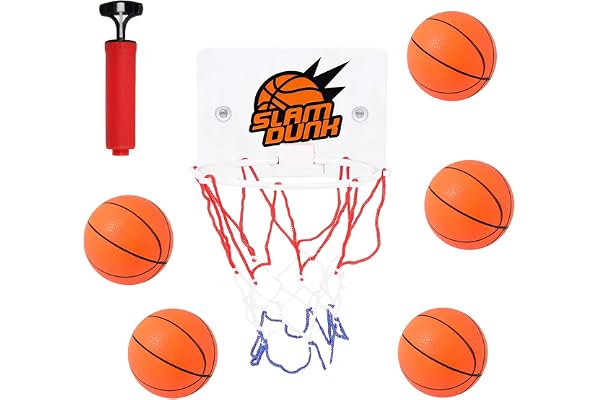 LIULINY 7-delar Basketkorg för Sovrum, 1-delad Mini Basketkorg, 5 Mini Basket, Badleksaker Basket med Suction Cup och 1 Luftpump, för Sovrum, Badrum, Present för Barn och Vuxna