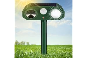 YRHWS Cat Deterrent, Ultrasonic Cat Repellent, & Outdoor Pet Repellent,Ultrasonic Animal Repeller with Motion Sensor & Flashing Light,3 Modes Waterproof Wild Animal Scarer Repellent for Dogs, Cats,Fox, Bird