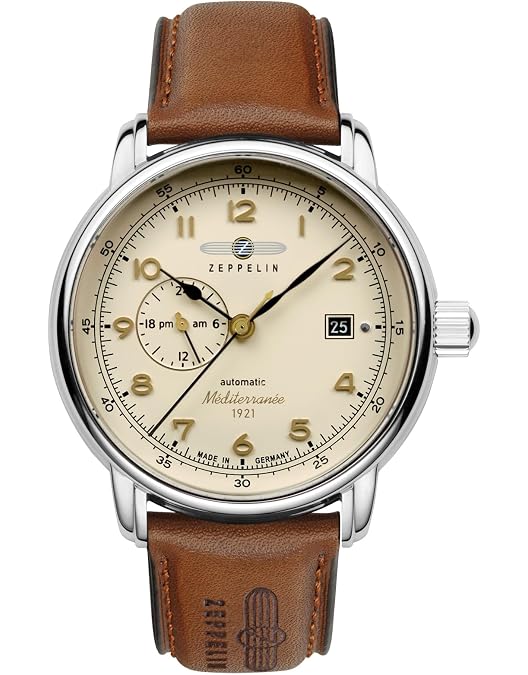 Montre ZEPPELIN Homme 8470-2 - Automatique - Boîtier Acier 40mm - Verre Minéral - Étanche 5 ATM