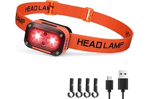 DARKBEAM Pannlampa med rött ljus LED uppladdningsbara pannlampor för nattastronomi