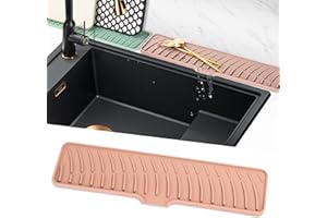 Volminex Alfombrilla para Fregadero Silicona, Alfombrilla de Grifo Estrecha, Antideslizante Protector Fregadero, Alfombrilla Escurreplatos para Proteger Encimera de Cocina y Baño (Rosa, 42 cm)