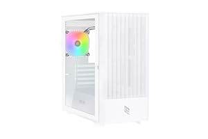 Noua Fobia L111 Bianco Case Micro ATX per PC Gaming Mini Tower 0.60MM SPCC Ventola LED ARGB Indirizzabile Frontale Mesh e Pannello Laterale in Vetro Temperato Chiusura Magnetica