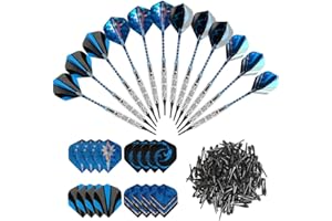 ds. distinctive style 18-Gram Soft Tip Darts Set of 12 with 120 Darts Plastic Tip, 16 Dart Flights, 12 Heavy Duty Alloy Shafts for Electronic Dartboard