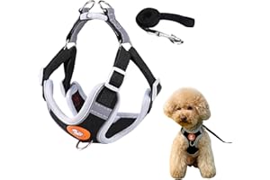 CUTIOLLY Uprząż dla psa,Szelki dla zwierząt domowych, małych i średnich psów,uprząż małych psów, odblaskowa, XS, czarna