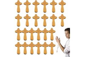 Rianpesn Small Wooden Crosses in Bulk - Pocket Size Comfort Cross and Clinging Cross for Church